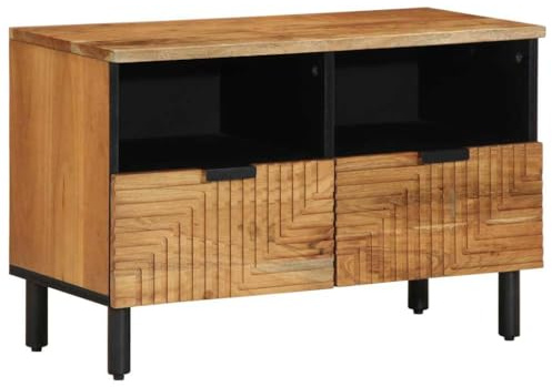 vidaXL TV-Schrank 70x33x46 cm Massivholz Akazie, TV-Ständer, TV-Sideboard, Fernsehtisch, TV-Board, Fernsehschrank, TV-Tisch, Lowboard, TV-Lowboard