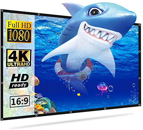 Beamer Leinwände 100 Zoll,Projektoren Indoor Outdoor 16:9 HD | Faltbarer Beamer Leinwand Projector Screen Tragbarer Dicker Stil,für Zuhause, Büro und Schule