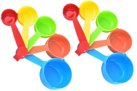 KICHOUSE 10piezas Cuchara Medidora Apilable De Tazas y Cucharas Medidoras Portátiles Utensilios De Medición Útiles Para Cocina Para Medir Matcha y Otros Ingredientes