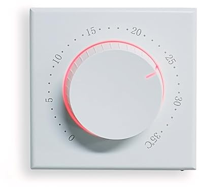 BECA - Termostato manuale per ambiente con controllo a manopola, termostato analogico cablato non programmabile per riscaldamento elettrico, regolatore regolabile per interni, facile regolazione della