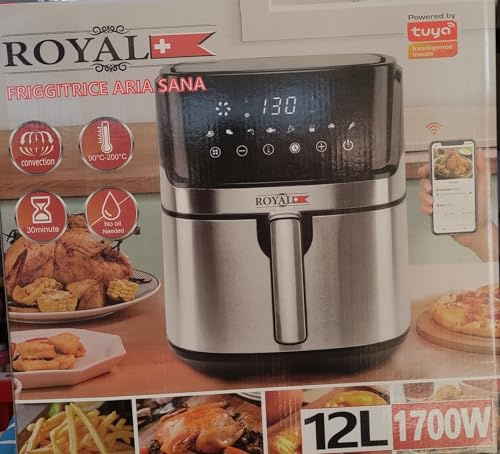Generico Friggitrice Ad Aria 12L Con Aria Rotante Touch Screen 1700W Smart Tuya
