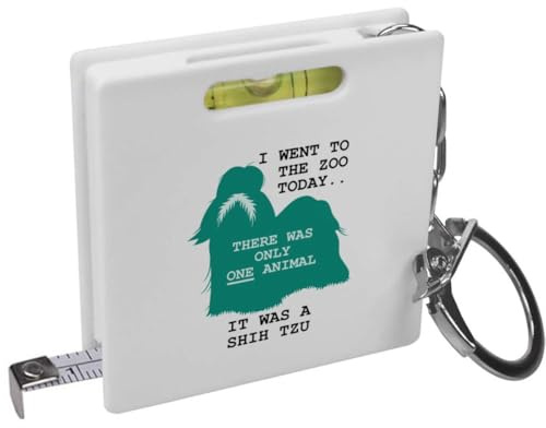 Azeeda 'Funny Shih Tzu Joke' Keyring Tape Measure/Spirit Level Tool (KM00042900)