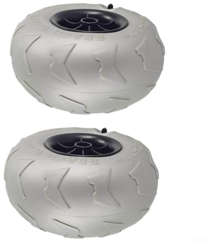 2 Confezione di Ruote per Palloncini da Spiaggia, Pneumatici per Sabbia 205X115mm per Carrello da Kayak, Ruote di Ricambio per Carrello, Pneumatici a Passo Largo in PVC, Materiale Gonfiabile per