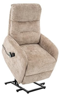 Astan Hogar Sillón Relax con Función Auto-Ayuda (Levanta Personas) y reclinación eléctrica. Masaje y Termoterapia, Tapizado en Chenilla, Modelo Alma AH-AR10600AR
