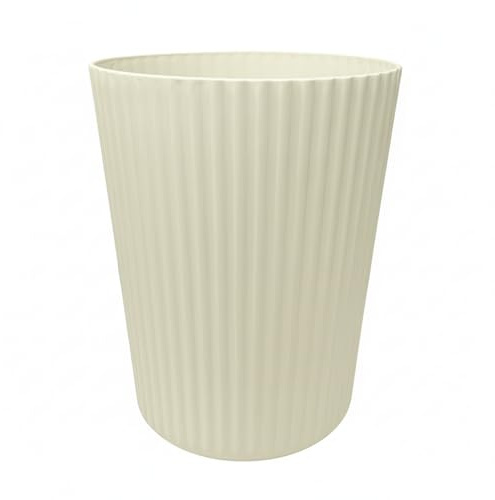 Sinoba Papierkorb ANX Mülleimer Papiereimer 27,8 cm 9L | Creme-Weiß | Abfalleimer aus stabilem Kunststoff für Kinderzimmer, Büro und Küche. 27,8 cm Höhe, 9 Liter Volumen
