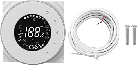 Thermostat réseau connecté pour Chauffage au Sol | Contrôle Vocal et Température d'ajustement à Distance de la télécommande | Va LCD Tact Screen Electric Heat System | 16A Charge,