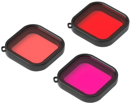 HONMEET 3Pcs Underwater Diving Camera Filters Compatible with Gopro Lens Cover Scratch-resistant Optical-grade Camera Accessories for Scuba Photography Random Color