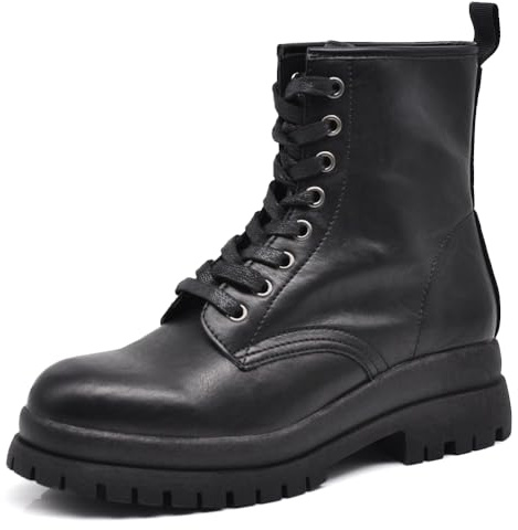 IF FASHION Stivali Stivaletti Anfibi Scarpe da Donna Con Platform Zip 6004