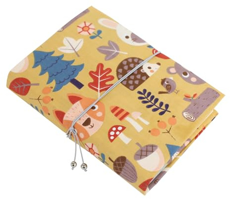Couverture de livre en Coton Housse de Protection pour Livres Ajustable avec Fermeture Scratch Brun