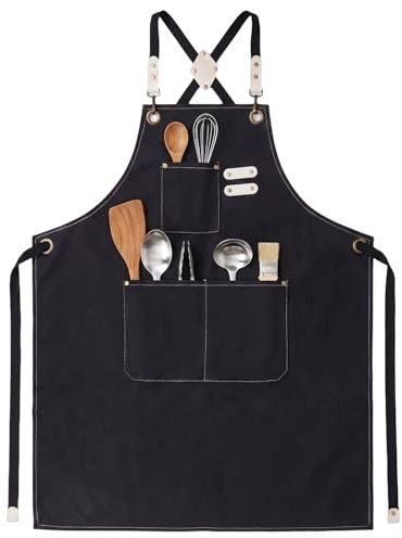OWill Waterproof Apron for Men Women，Adjustable Kitchen Chef Apron with 3 Pockets - Oil Resistant & Breathable Fabric for Cooking, Baking, BBQ, Gardening Restaurant