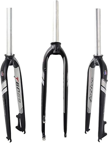 CFDZCP Fourches pour vélo Fourche VTT 26/27,5/29'' Fourche VTT Ultralégère en Alliage D'aluminium Fourche Rigide Frein À Disque 1-1/8 Fourche Avant À Tube Droit Frein À Disque QR 9 Mm(Black 26'')