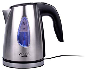 Adler AD 1203 Wasserkocher 1 L, silber/schwarz
