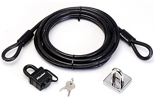 Master Lock 8271EURDAT - Vorteilpack Kabel, Schloss und Anker