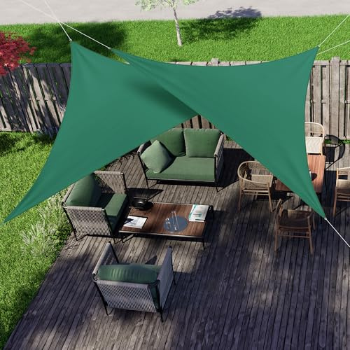 jarolift Sonnensegel Dreieck Rechtwinklig, Wasserabweisend, Sonnenschutz Sichtschutz für Terrasse Garten Balkon, Polyestergewebe, 600 x 420 x 420 cm, Grün