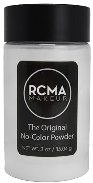 RCMA Makeup The Original No Color Powder, Loose Setting Powder, Professional Makeup, No Flash Back, Universal, All Skin Types, Flawless Finish, Reduces Shine, Vegan and Cruelty- Free, 3oz
