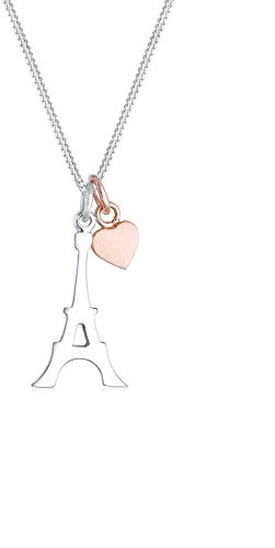 Elli Halskette Damen Eiffelturm Herz 925 Sterling Silber Rosé vergoldet