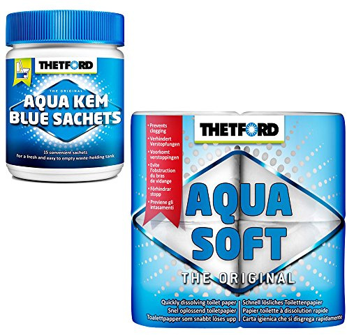 Thetford Sanitära tillbehör Aqua KEM Blue Sachets+ Camping toalettpapper Aqua Soft
