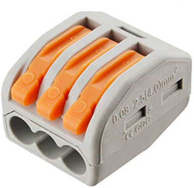 100 Pcs Lever Connectors Nuts 3 Conductor Combination Compact Wire Connectors Fast Connection Terminal 28-12 AWG Suitable for Multiple Types