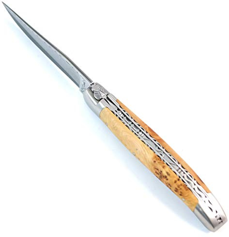 LAGUIOLE en Aubrac Taschenmesser Wacholder Doppelplatinen japanischer Damaststahl