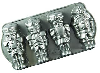 Nordic Ware Backform Nutcracker Cakelet Pan Aluminium Grau, 35,6cm x 17,5cm, NW 92977