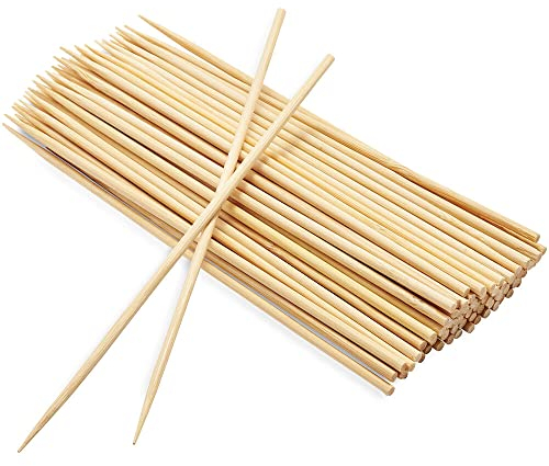 Natürliche Bambus-Grillspieße zum Grillen, Schaschlik, Vorspeisen, Obst und mehr, 20,3 cm, 100 Stück (1 Packung (100 Spieße)