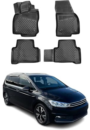 OMAC Fußmatten für VW Touran 2015-2026 TPE 4X Schwarz | Gummimatten, Automatten, Allwetter, fahrzeugspezifisches Produkt, Antirutsch, 3D-Passform, wasserdicht