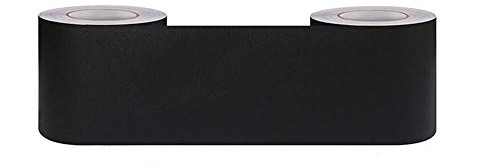 Tapetenbordüre selbstklebend zum Aufkleben für Wohnzimmer Küche Badezimmer Abnehmbare Wasserdicht Bodenleiste PVC Dekorative Bordüre Schwarz matt 20cm X 500cm