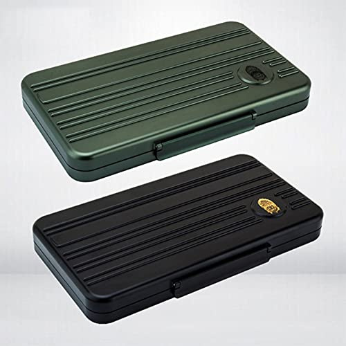 Lubinski Tragbarer Humidor, Luftfahrt-Aluminium, eloxiert, Reise-Humidor, 5 Packungen (schwarz)