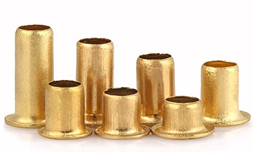 (500Pcs) Brass Hollow Rivet Copper Eyelet Nail, M0.9x3mm Usedto Connect Metal.