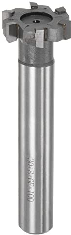 sourcing map T-Nut-Fräser, 8 mm Tiefe 30 mm Schnittdurchmesser 16 mm Schaft Wolframkarbidspitze 6 Rillen T-Nuten-Schaftfräser für Edelstahl, Kupfer, Aluminium