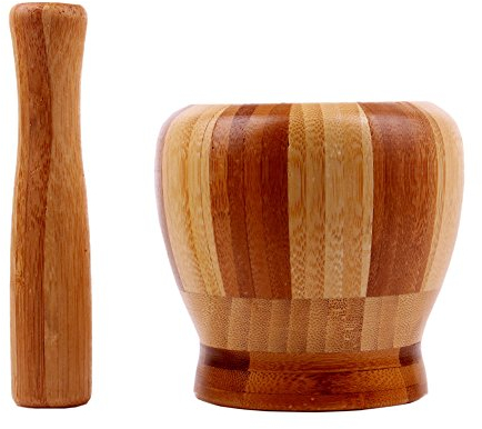 Syfunlv Mortier Pilon Set, Mortier à ail robuste, Ensemble de mortier et pilon en bois, Mortiers Et Pilons Cuisine Main Manuel Bois ail Gingembre épices Mortier Pilon Ensemble broyeur Bol broyeur