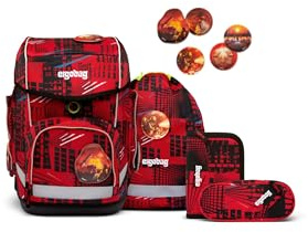ergobag Cube FireBear Rucksack, Jugend Unisex, Mehrfarbig (Mehrfarbig), OneSize