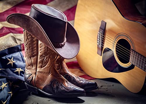 CORTOTO 1,8x1,2m stoff Karaoke Party Dekoration Hintergrund Country Music Concert Cowboy Hat Boots Hintergrund Fotografie Adults Kids Birthday Baby Shower Newborn Women Wedding Foto Booth Requisiten