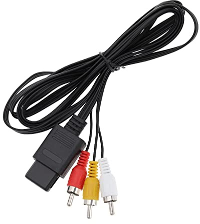 EMSea Cordon de Câble Vidéo Composite AV Remplacement Compatible avec Nintendo 64 N64/ Gamecube/Snes AV Cordons de Câble de Rechange