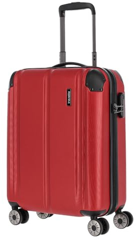 Travelite Handgepäck Trolley klein, City, 55x40x20 cm, 2,7 kg, Kratzfeste Hartschale, mit 4 Doppelrollen – Koffer passend für Lufthansa, Swiss, Austrian, KLM, Condor, Eurowings