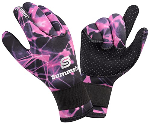 Summshall Guantes de Neopreno 3mm Térmicos Guantes Buceo Antideslizantes Guantes Neopreno Hombre Mujer Guantes de Pesca Surf Kayak Submarina Esnórquel