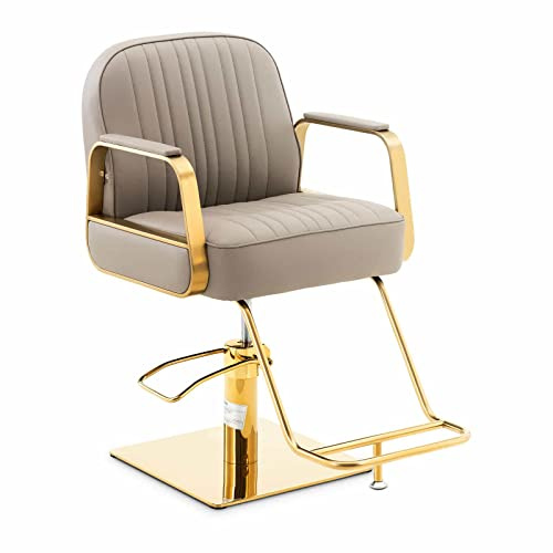 Physa Physa Staunton Beige Sillón de peluquería con reposapiés Color Dorado/Beis Silla de Peluquero/barbero Regulable en Altura