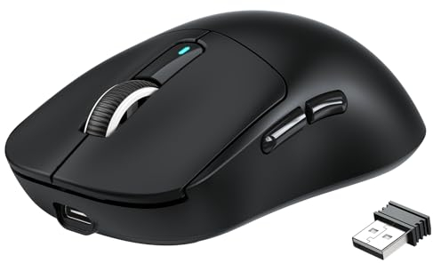 VGN GAMEPOWER ATTACK SHARK X3 SUPERLIGHT Mouse Gaming Wireless, 49g Ultraleggero eSport Mouse da Gioco, PixArt PAW3395, 26000DPI, 2.4G/BT5.0/Cablato Mouse Bluetooth, Durata Batteria 200Hrs, Nero