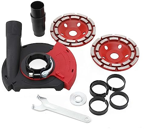 Lfhelper Absaugaufsatz Absaughaube für Winkelschleifer Betonschleifer mit 2 stück Professional Schleiftopf 125 mm mit Bürstenkranz -PROFI QUALITÄT