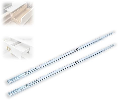 Coulisse a Bille lot de 2 (1 paire) de Glissière de Tiroir, 450x17mm Rail de Glissière à Billes en Acier de Tiroir pour Placards D'armoire Outil D'armoire Glissière à Roulement à facile à monter