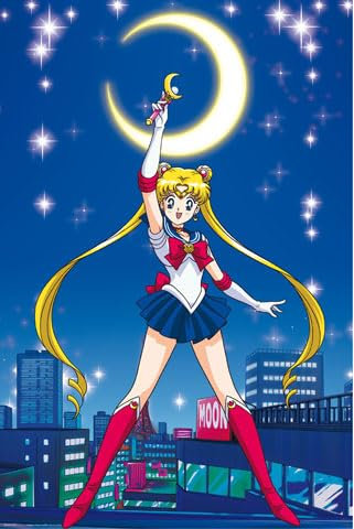 empireposter Sailor Moon - Sailor - Manga TV-Serie Poster - Grösse 61x91,5 cm + 2 St Posterleisten Alu 63 cm