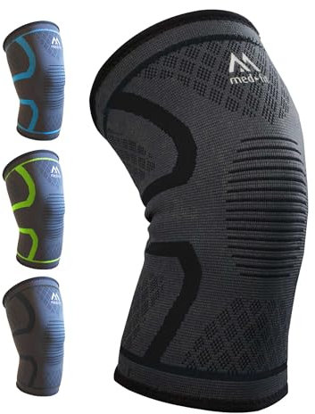 med-fit Stride Flex Knee Support 360 Degree 4 Way Compression Knee Sleeve - Knee Brace used for Arthritis, Runners Knee, Tendonitis, Running, Sports (1, Black, M)