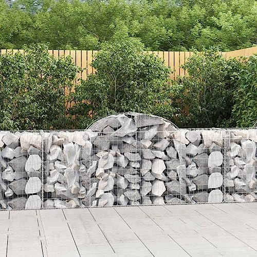 Hochbeet Schmal,Blumenkasten Balkon gabionen Mit Hochbogen 18 STK. 200x50x80/100cm Verzinktes Eisengeeignet Für Garten, Eingang, Wohnzimmer, Korridor, Büro, Balkon, Außenbereich