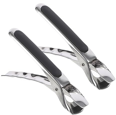 ABOOFAN 2pcs Non-Slip Dish Tongs Hot Tray Grabber Anti- Scald Plate Gripper Air Fryer Pans for Oven Pizza Plate Dish Clip Air Fryers Hot Dishes Tong Stainless Steel Lift Hot Pot