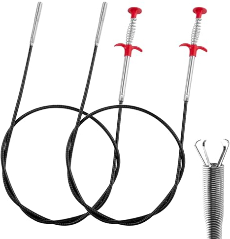 Littlegaofeithing 2 pezzi a spirale di scarico per lavello, 160 cm, per scarico, a spirale, per la pulizia dei tubi