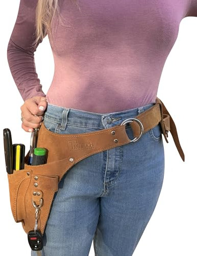 TRUTUCH Leder-Garten-Werkzeuggürtel für Männer und Frauen, Garten-Werkzeugtasche, Gärtnerschürze, Holstertasche, Werkzeuggürteltasche, Organizer, Floristengürtel, Elektriker, Tischler, Rahmen,