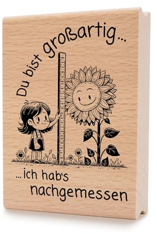 NEWSTAMPS Stempel Du bist großartig Motivstempel aus Holz & Gummi zum Karten und Geschenke basteln, Holzstempel für Sprüche, Spruchstempel, Textstempel, Schrift, Scrapbook, Textilstempel, Deko
