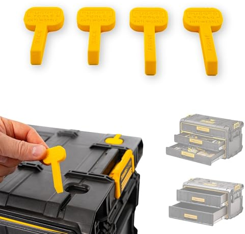 Rugged Tools - Anti-Wobble Stabilising Inserts compatible with Dewalt ToughSystem 2.0 Drawer Units (Yellow, 6 Pack)