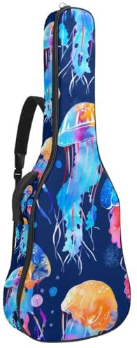 Gitarrentasche in voller Größe, wasserdichte Gitarren-Abdeckung, Tragetasche für akustische klassische E-Gitarren, niedliches Kaktus-Topfpflanzenmuster, Mehrfarbig 04, 42.9x16.9x4.7 in, Lässiger