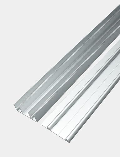Wardrobe Sliding Door Track Hardware Kit Aluminum Track with Pulley Sliding Glass Door Track Repair Terrace Glass Screen Door Guide Rail (1.3 Meters)